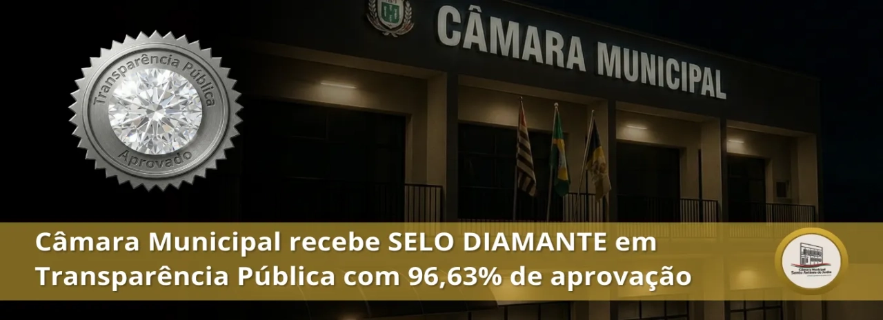 Câmara Municipal de Santo Antônio do Jardim recebe Selo Diamante em Transparência Pública