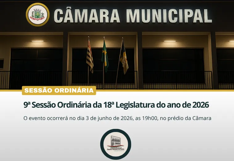 9ª Sessão Ordinária da 18ª Legislatura do ano de 2026