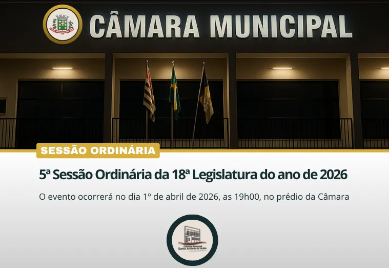 5ª Sessão Ordinária da 18ª Legislatura do ano de 2026